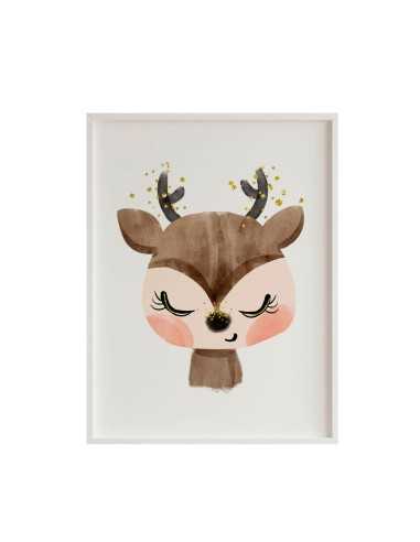 Painting Crochetts Multicolour MDF Wood 33 x 43 x 2 cm Deer