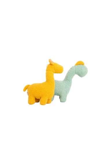 Peluche Crochetts Bebe Giallo Dinosauro Giraffa 30 x 24 x 10 cm 2 Pezzi