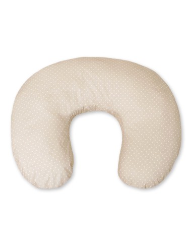 Feeding pillow- Basic white polka dots on beige