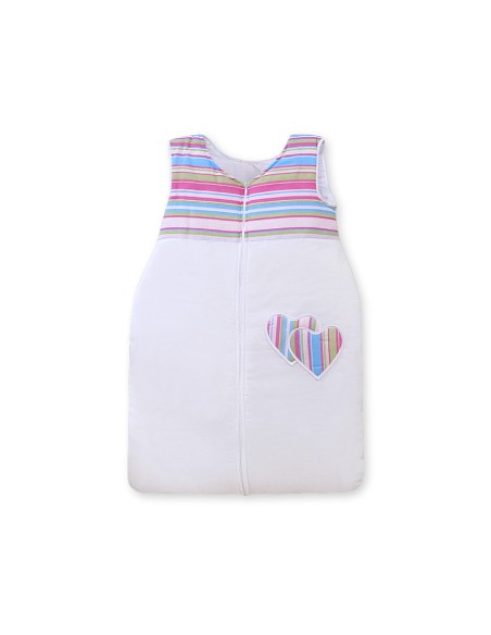 Sleeping bag- Hanging hearts lilac strips