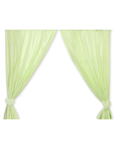 Curtains for baby room- Hanging Hearts green