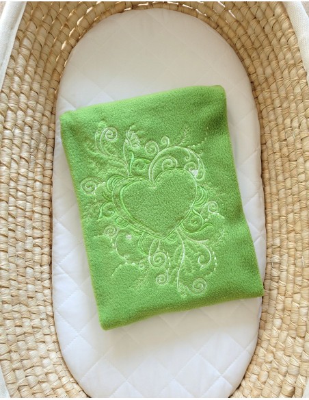 Polar fleece blanket for babies - Chic green