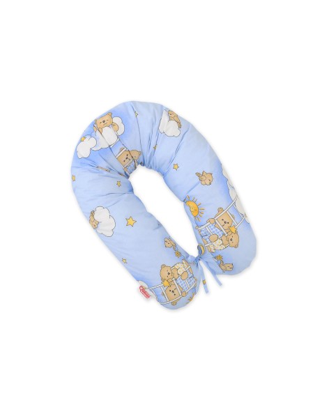 Multifunctional pregnancy pillow Longer - Blue teddy bear ladders