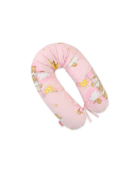 Multifunctional pregnancy pillow Longer - Pink teddy bears on ladders