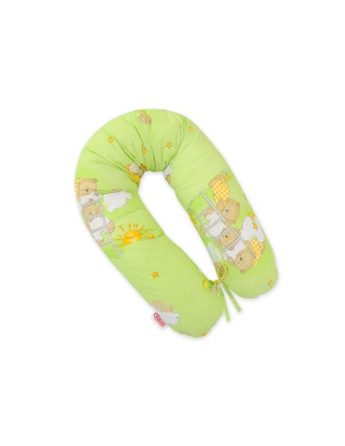 Multifunctional pregnancy pillow Longer - Green teddy bears ladders