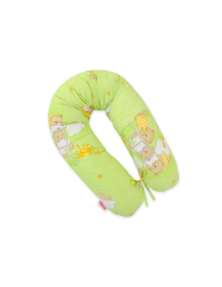 Multifunctional pregnancy pillow Longer - Green teddy bears ladders