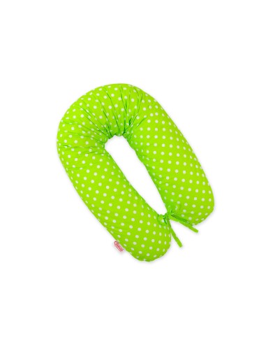 Multifunctional pregnancy pillow Longer - White polka dots on green