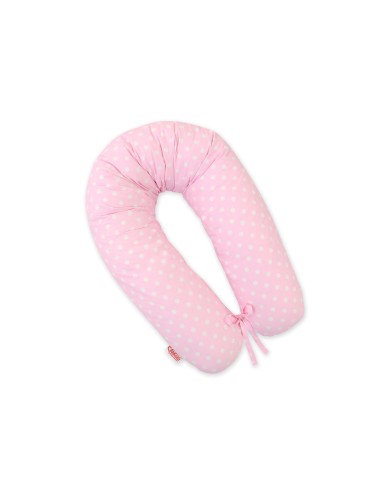 Multifunctional pregnancy pillow Longer - White polka dots on pink