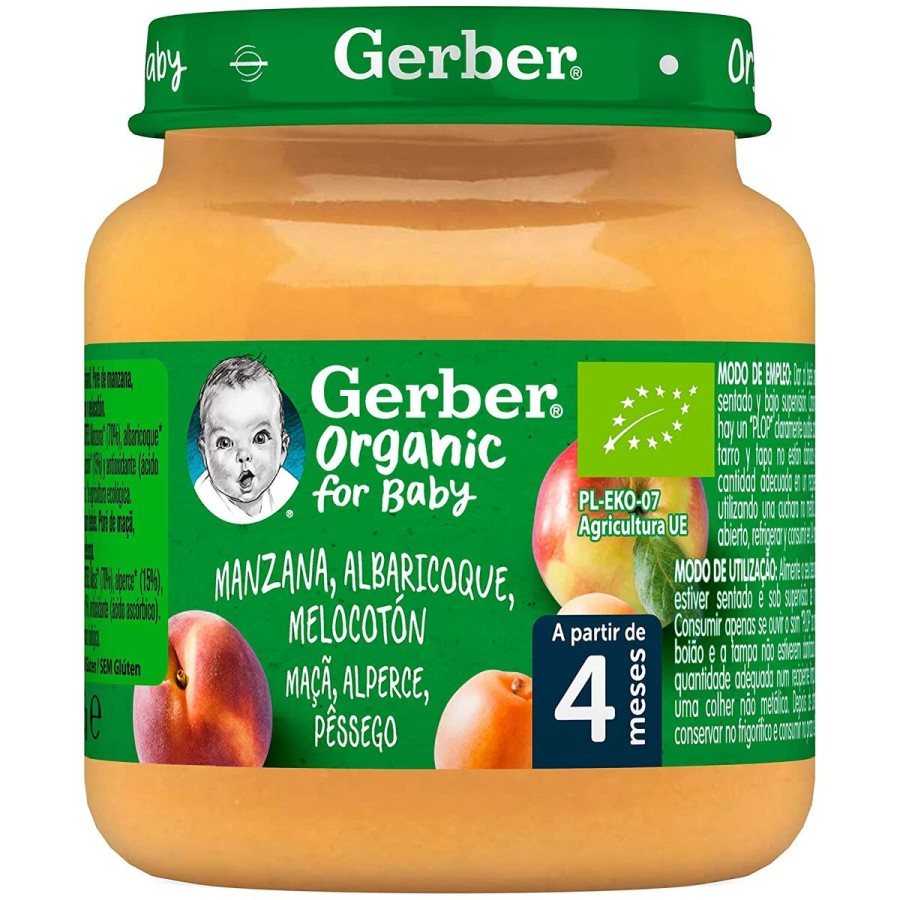 Babygläschen Nestlé Gerber Organic Apfel Pfirsich Aprikose 125 g