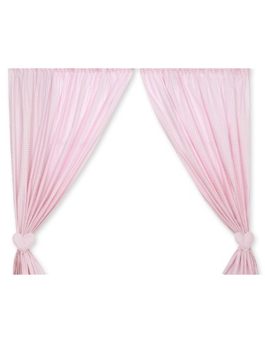 Curtains for baby room- Milo- Teddy Bear with heart pink