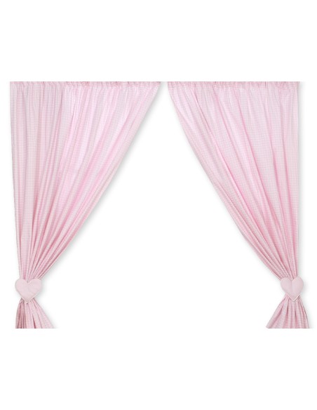 Curtains for baby room- Milo- Teddy Bear with heart pink