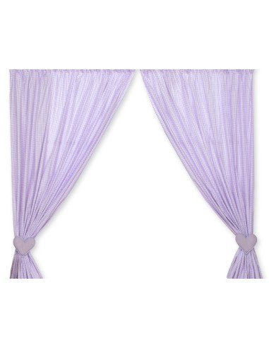 Curtains for baby room- Milo- Teddy Bear with heart lilac