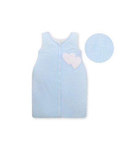 Sleeping bag- Hanging hearts blue strips