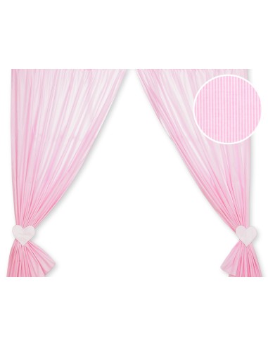 Curtains for baby room- Hanging Hearts pink strips