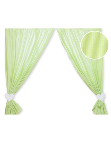 Curtains for baby room- Hanging Hearts green strips