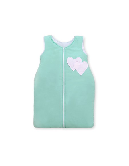 Sleeping bag- Hanging hearts mint