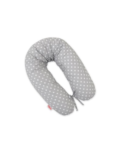 Pregnancy pillow- White polka dots on grey