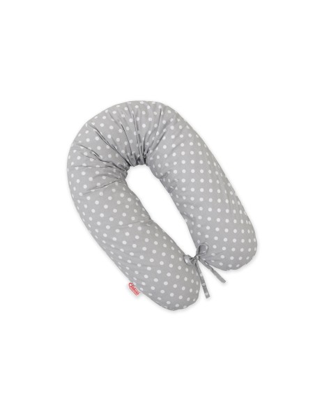 Pregnancy pillow- White polka dots on grey