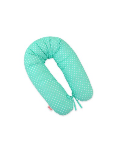 Multifunctional pregnancy pillow Longer - White polka dots on mint