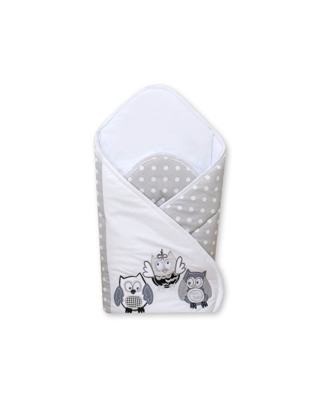 Baby nest with stiffenig- Owls Bigi Zibi & Adele grey-black