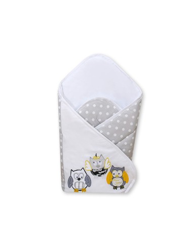 Baby nest with stiffenig- Owls Bigi Zibi & Adele grey-yellow