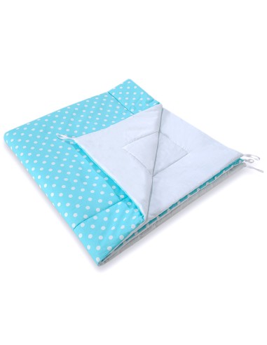 Double-sided teepee playmat- White dots on turquoise