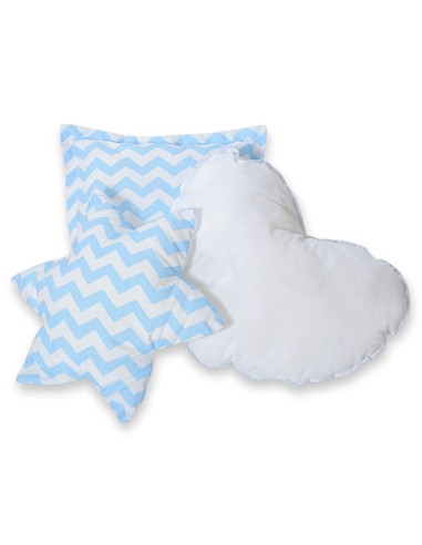 3pcs pillow set - Chevron blue