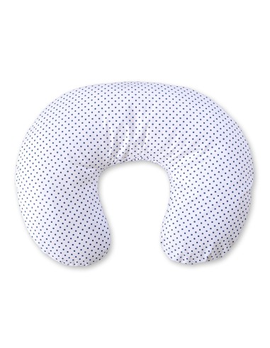 Feeding pillow- Navy blue dots on white