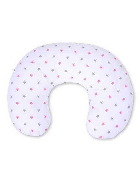 Feeding pillow- Grey-pink stars