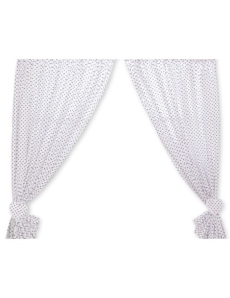 Curtains for baby room- Hanging Hearts black dots on white