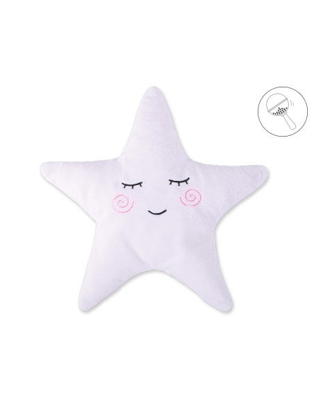 Pillow LITTLE STAR with rattle- white