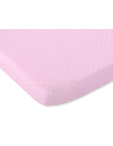 Sheet made of cotton 120x60cm white polka dots on pink