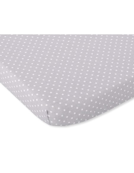 Sheet made of cotton 120x60cm white polka dots on grey