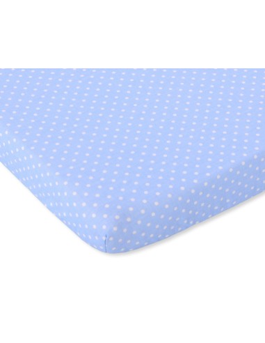 Sheet made of cotton 120x60cm white polka dots on blue