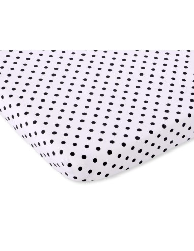 Sheet made of cotton 120x60cm white with black dots