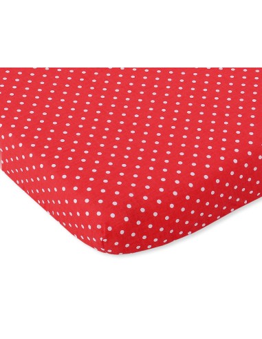 Sheet made of cotton 120x60cm white polka dots on red