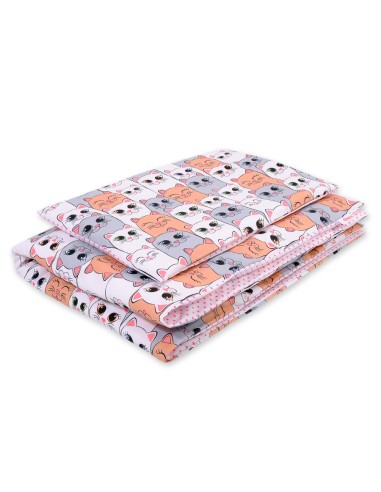 Bedding set 2pcs 100x135 cm- gray-pink cats