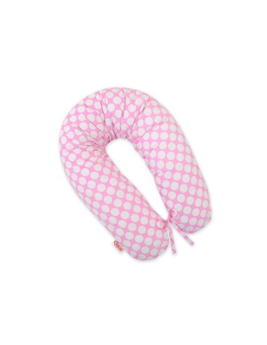 Multifunctional pregnancy pillow Longer - pink with white dots