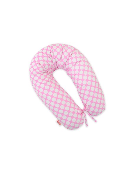 Multifunctional pregnancy pillow Longer - pink with white dots