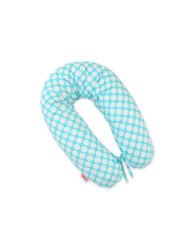 Multifunctional pregnancy pillow Longer - turquoise with white dots