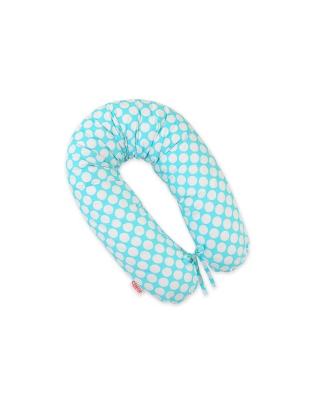 Multifunctional pregnancy pillow Longer - turquoise with white dots