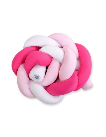 Knot bumper- white-dark pink-pink