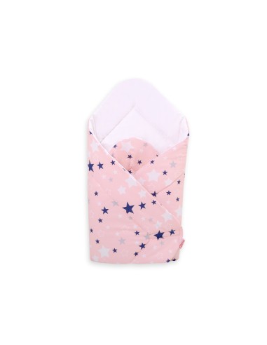 Baby nest - pink-navy blue stars