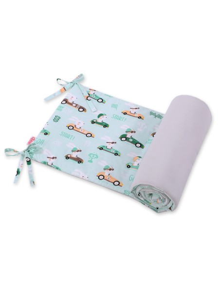 Universal bumper for cot - mint rabbits