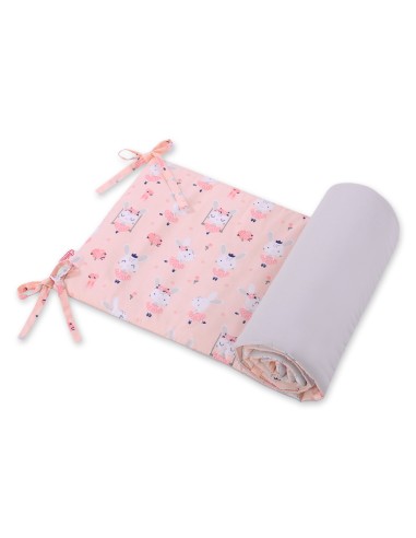 Universal bumper for cot - ballerinas pink