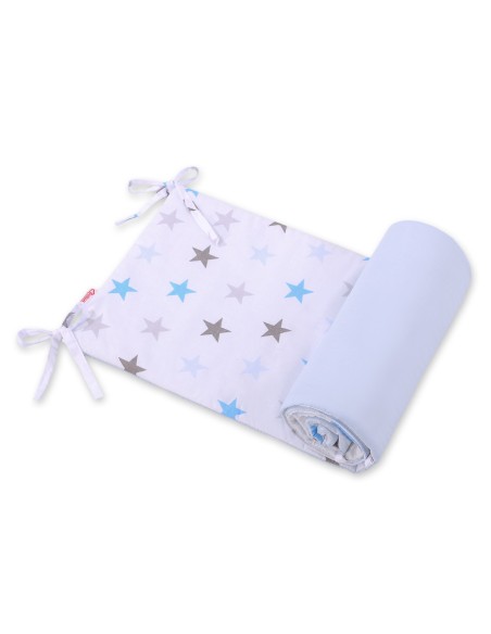 Universal bumper for cot - gray -blue stars