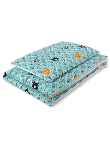 Baby cotton bedding set 2-pcs 120x90 cm- mint forest