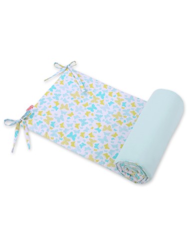 Universal bumper for cot - blue butterflies