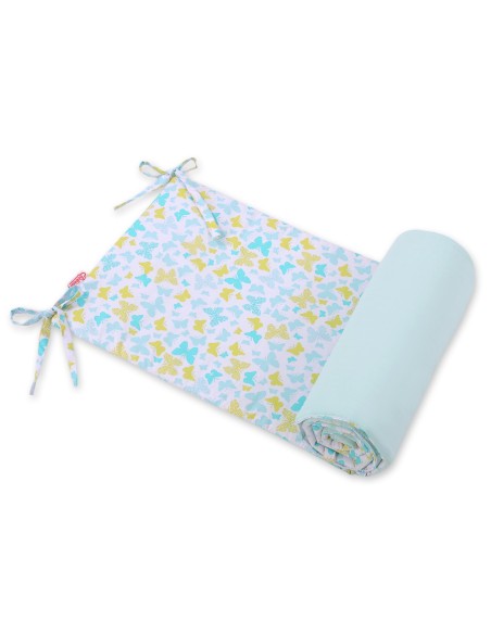 Universal bumper for cot - blue butterflies