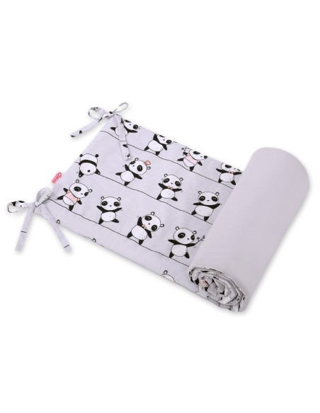 Universal bumper for cot - gray panda